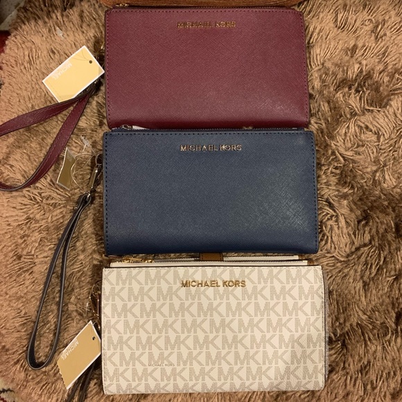 NWT Michael Kors Adele Double Zip Wristlet $100pc - Picture 2 of 2